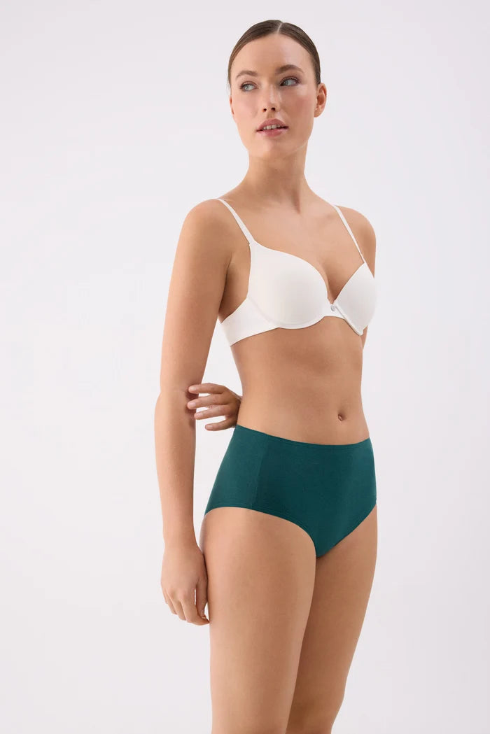 Pack 2 bragas altas de algodón mujer Ysabel Mora Forest Green y Burgundi