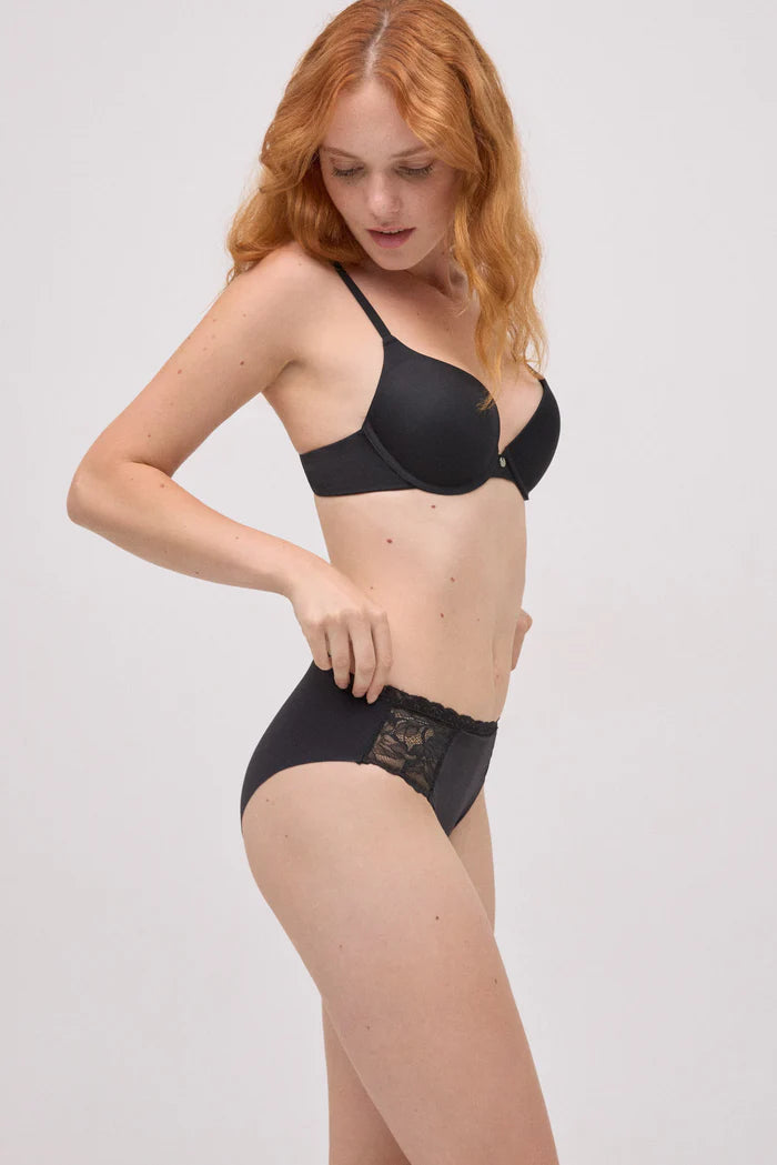 BRAGA MIDI ELASTICA CON ENCAJE