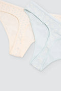 Pack de 2 tangas de algodón beige y azul claro