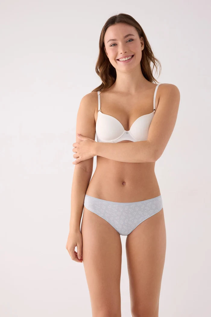Pack de 2 tangas de algodón beige y azul claro