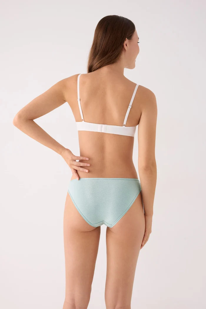Pack de 2 bragas mini de algodón para mujer en gris y verde agua