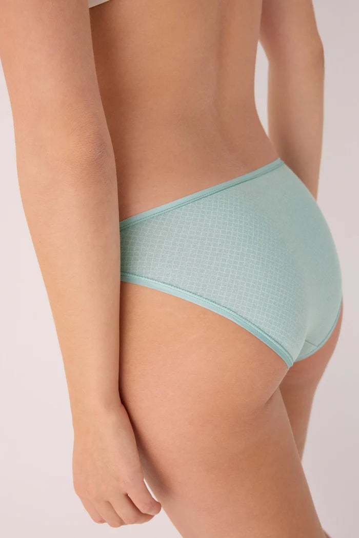 Pack de 2 bragas mini de algodón para mujer en gris y verde agua