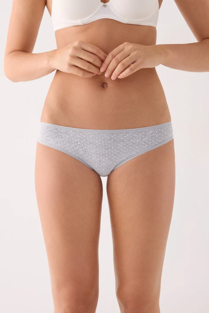 Pack de 2 bragas mini de algodón para mujer en gris y verde agua