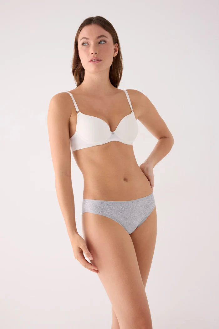 Pack de 2 bragas mini de algodón para mujer en gris y verde agua