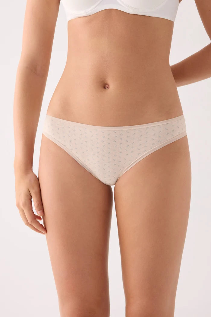Pack de 2 bragas mini de algodón para mujer en azul y crudo
