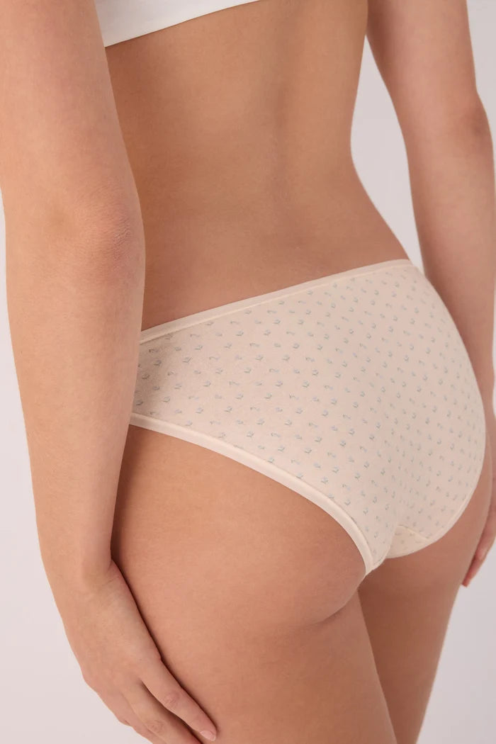 Pack de 2 bragas mini de algodón para mujer en azul y crudo