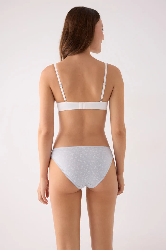 Pack de 2 bragas mini de algodón para mujer en azul y crudo