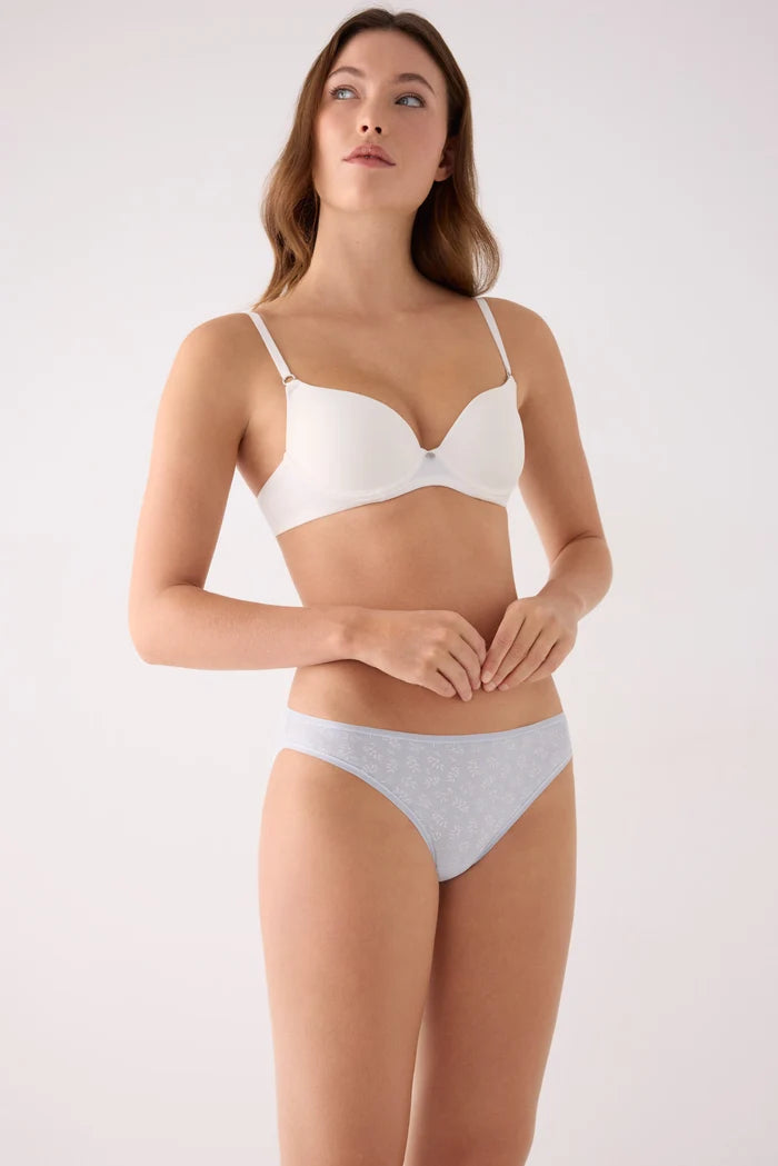 Pack de 2 bragas mini de algodón para mujer en azul y crudo