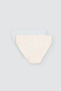 Pack de 2 tangas de algodón para mujer crudo y azul claro
