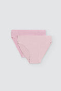 Pack de 2 bragas midi de algodón rosa con estampado