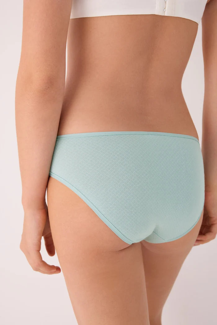 Pack 2 bragas midi de algodón para mujer en gris y verde agua