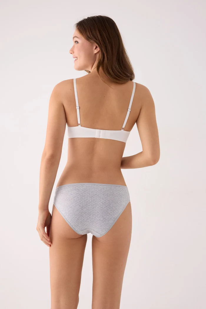 Pack 2 bragas midi de algodón para mujer en gris y verde agua