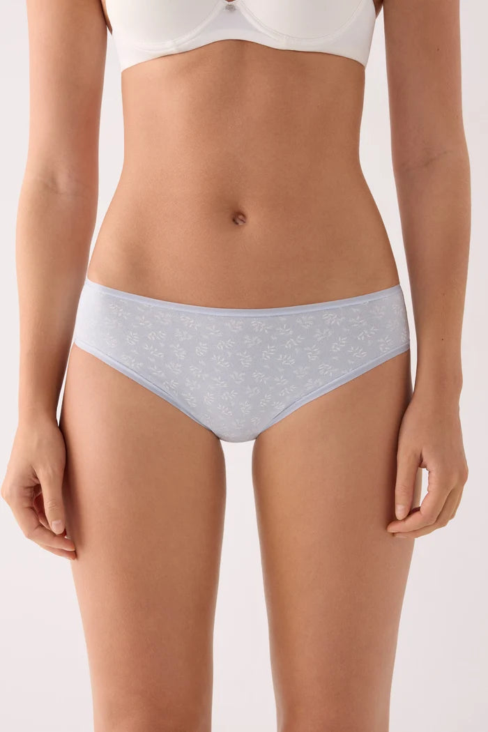 Pack 2 bragas midi de algodón para mujer en gris y verde agua