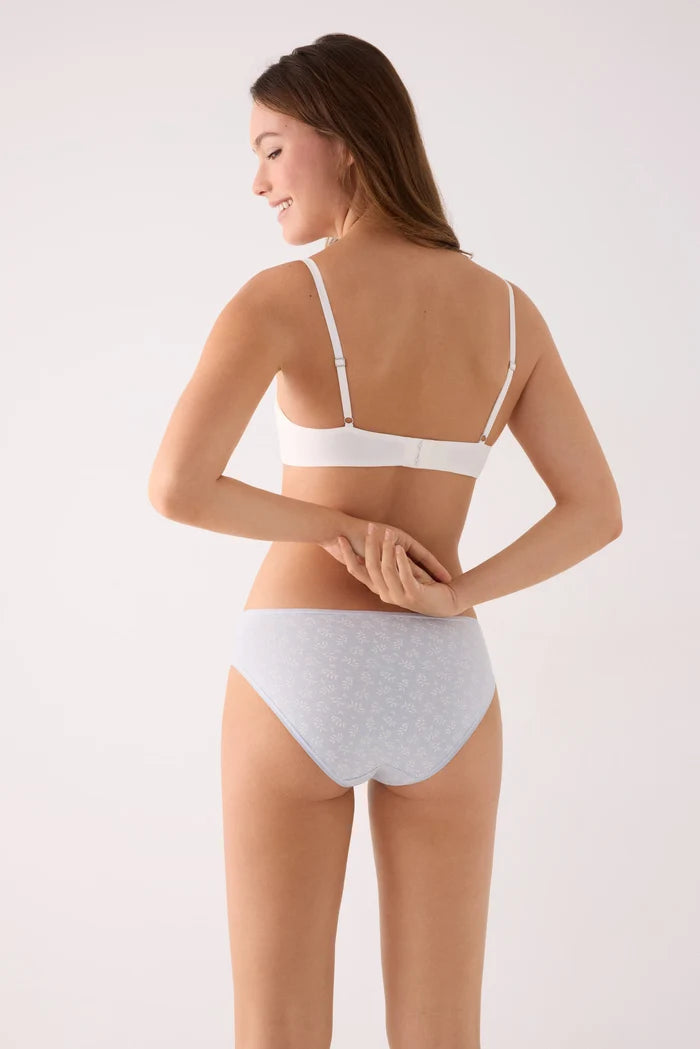 Pack de 2 tangas de algodón para mujer crudo y azul claro
