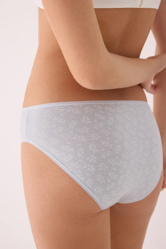Pack de 2 tangas de algodón para mujer crudo y azul claro