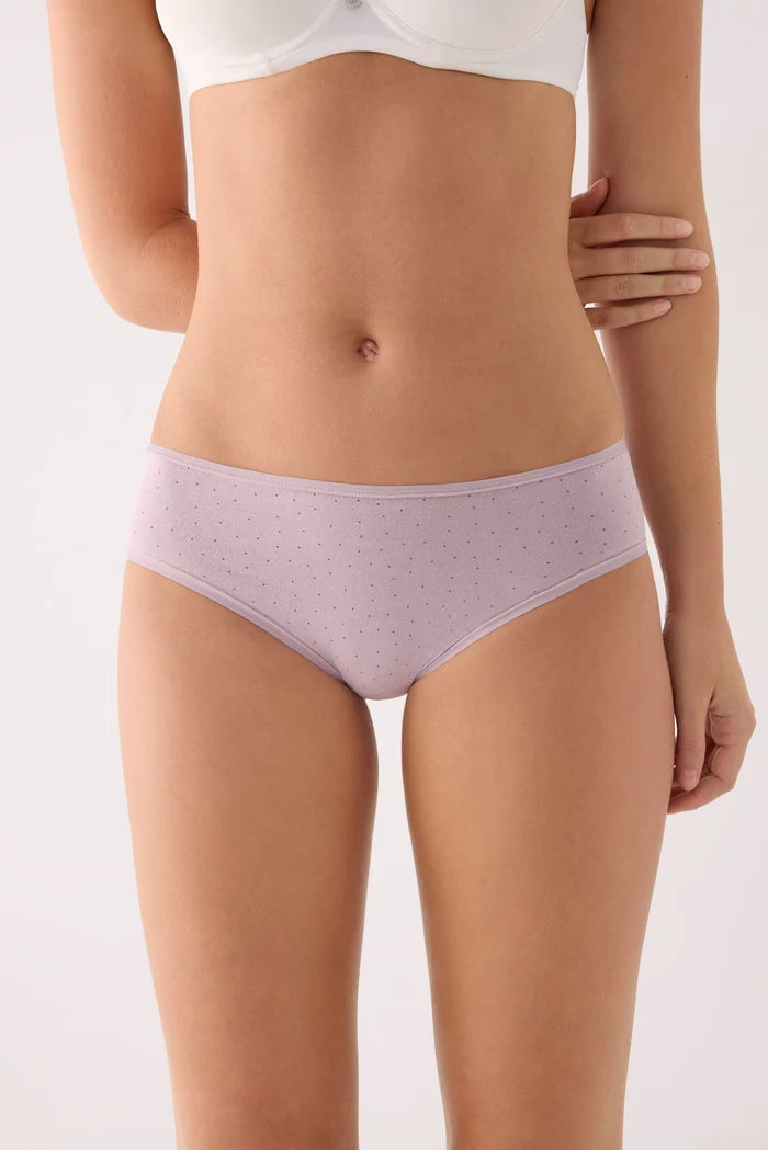 Pack de 2 bragas midi de algodón rosa con estampado