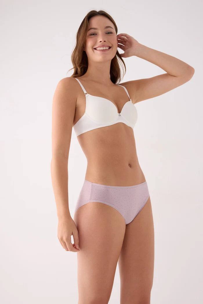 Pack de 2 bragas midi de algodón rosa con estampado