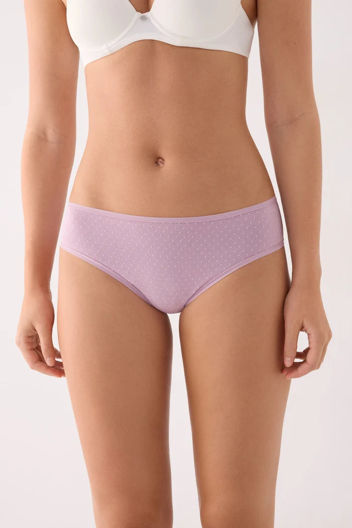 Pack de 2 bragas midi de algodón rosa con estampado