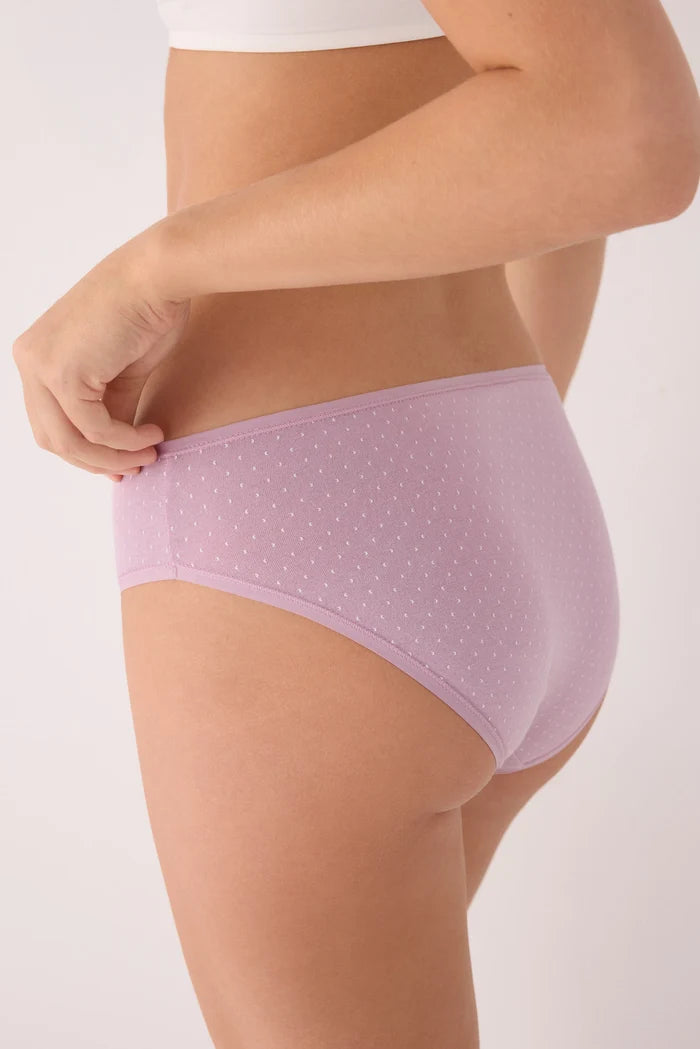 Pack de 2 bragas midi de algodón rosa con estampado