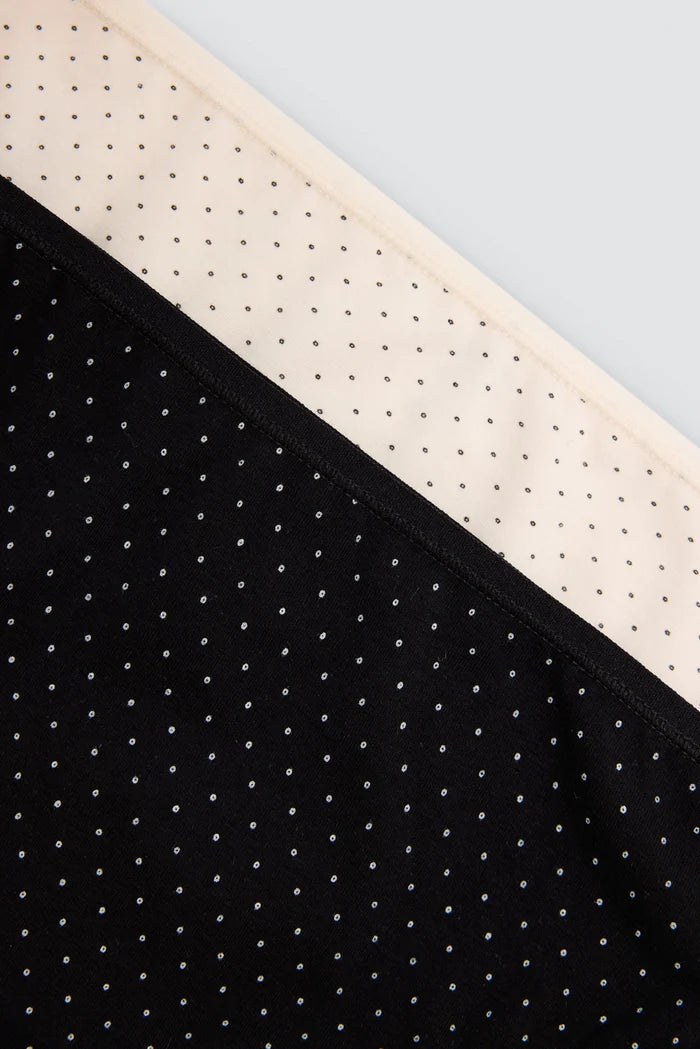 Pack 2 bragas midi mujer algodón estampadas negro y cava