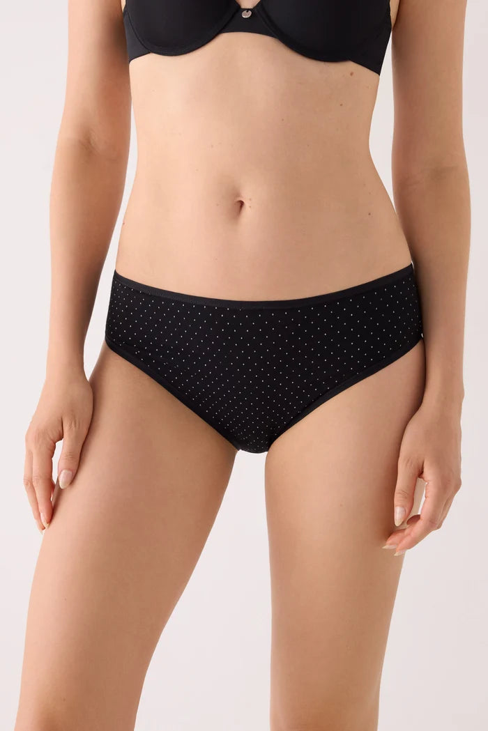 Pack 2 bragas midi mujer algodón estampadas negro y cava