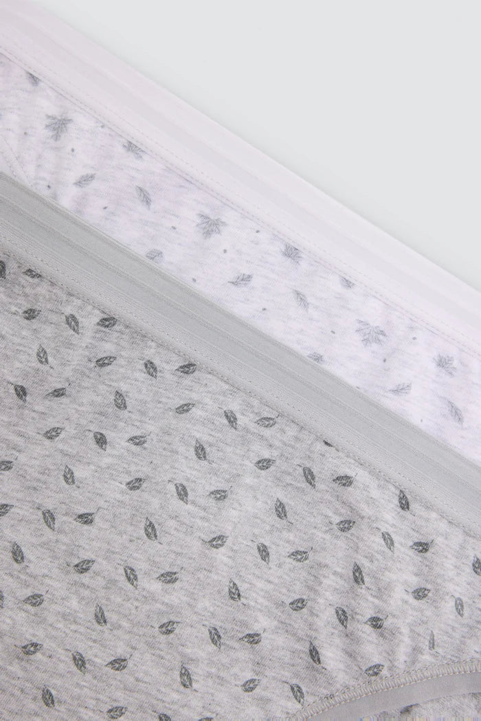 Pack 2 bragas mini mujer algodón estampadas gris