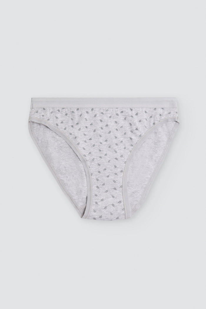 Pack 2 bragas mini mujer algodón estampadas gris