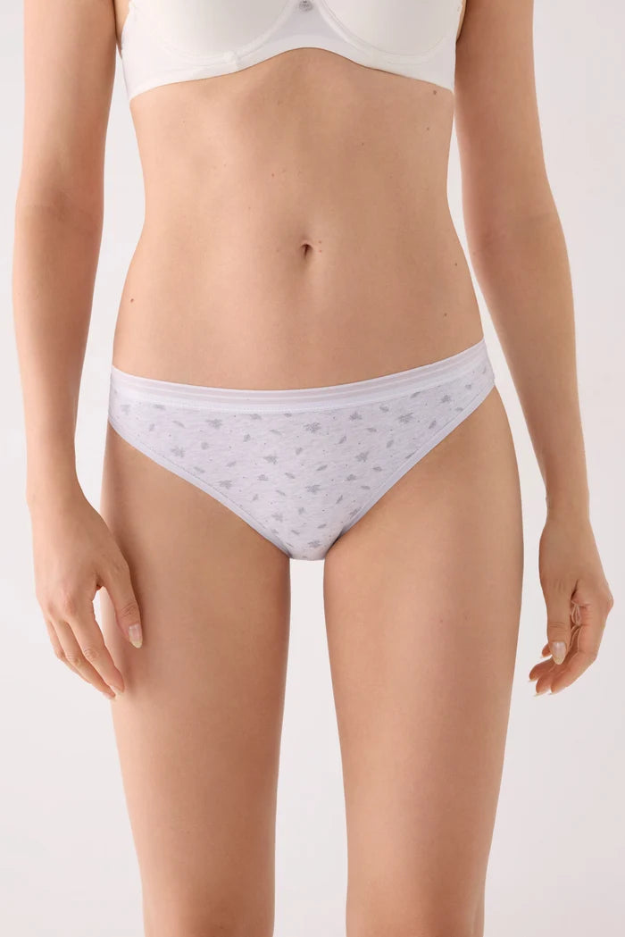 Pack 2 bragas mini mujer algodón estampadas gris