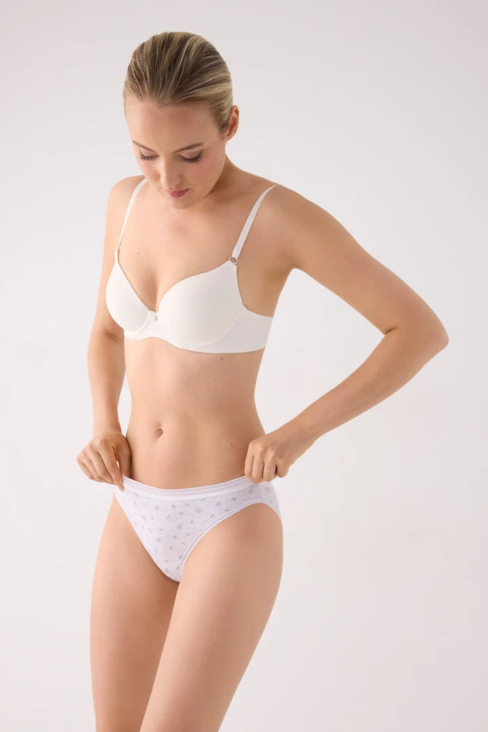 Pack 2 bragas mini mujer algodón estampadas gris