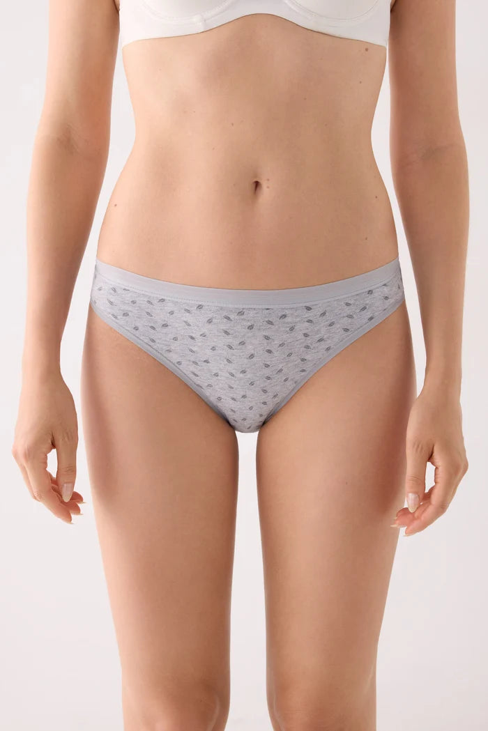 Pack 2 bragas mini mujer algodón estampadas gris