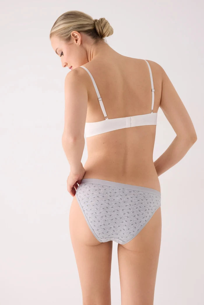 Pack 2 bragas mini mujer algodón estampadas gris