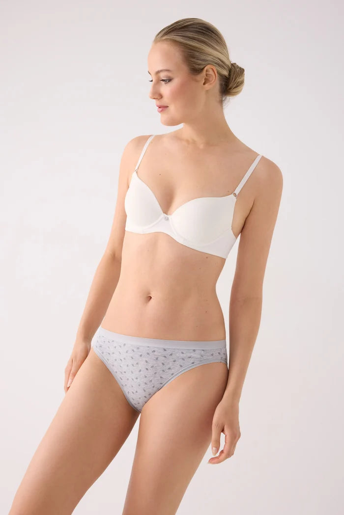 Pack 2 bragas mini mujer algodón estampadas gris