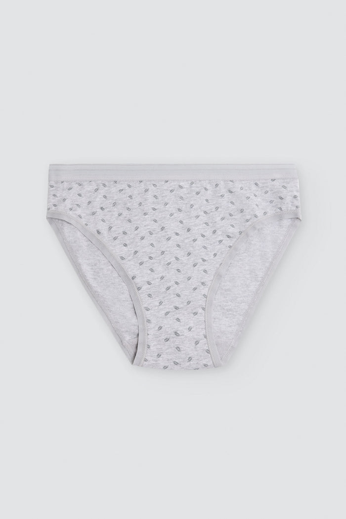 Pack 2 bragas midi mujer algodón estampadas gris