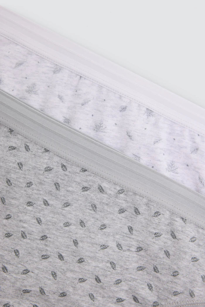 Pack 2 bragas midi mujer algodón estampadas gris