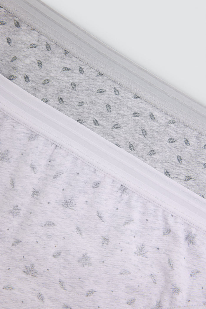 Pack 2 bragas midi mujer algodón estampadas gris