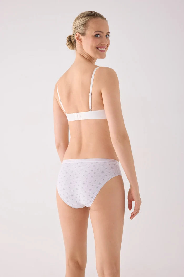 Pack 2 bragas midi mujer algodón estampadas gris
