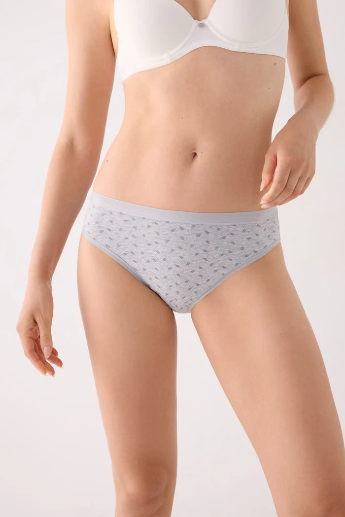 Pack 2 bragas midi mujer algodón estampadas gris