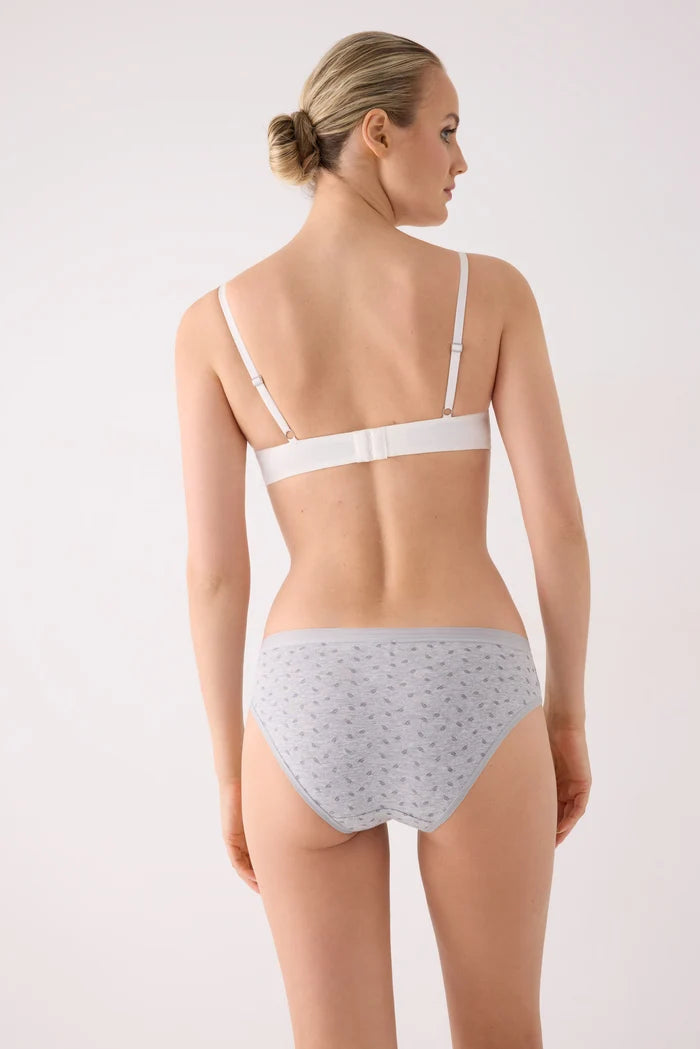 Pack 2 bragas midi mujer algodón estampadas gris