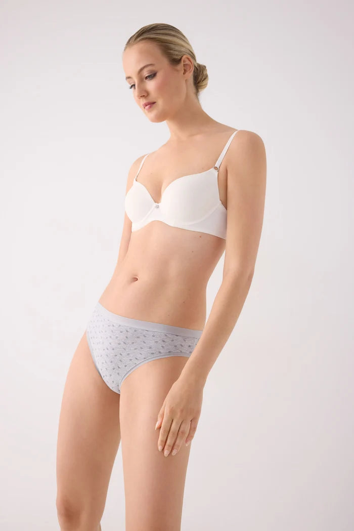 Pack 2 bragas midi mujer algodón estampadas gris
