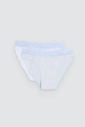 Pack de 2 bragas mini de algodón con encaje para mujer