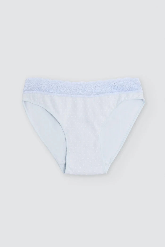 Pack de 2 bragas mini de algodón con encaje para mujer