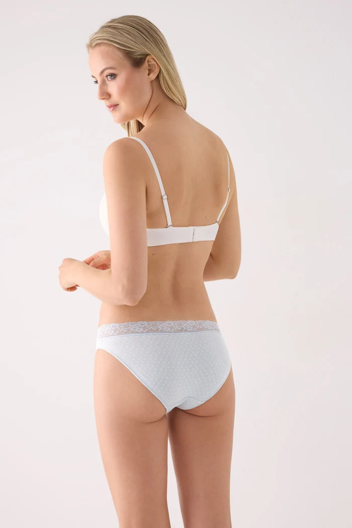 Pack de 2 bragas mini de algodón con encaje para mujer