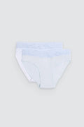 Pack 2 bragas midi mujer Ysabel Mora algodón estampadas azul con encaje