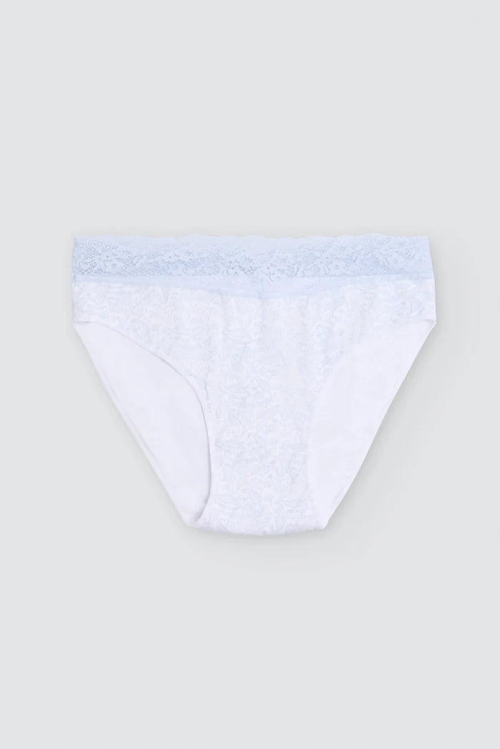 Pack 2 bragas midi mujer Ysabel Mora algodón estampadas azul con encaje