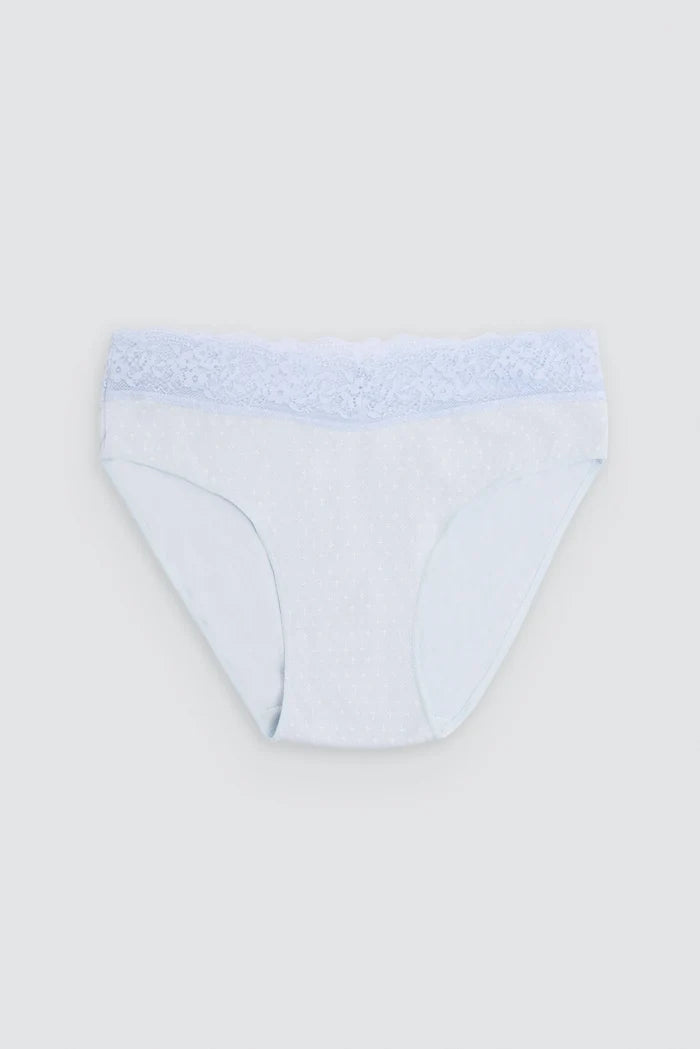 Pack 2 bragas midi mujer Ysabel Mora algodón estampadas azul con encaje