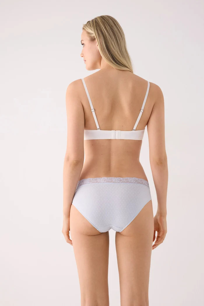 Pack 2 bragas midi mujer Ysabel Mora algodón estampadas azul con encaje