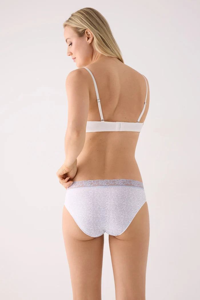 Pack 2 bragas midi mujer Ysabel Mora algodón estampadas azul con encaje