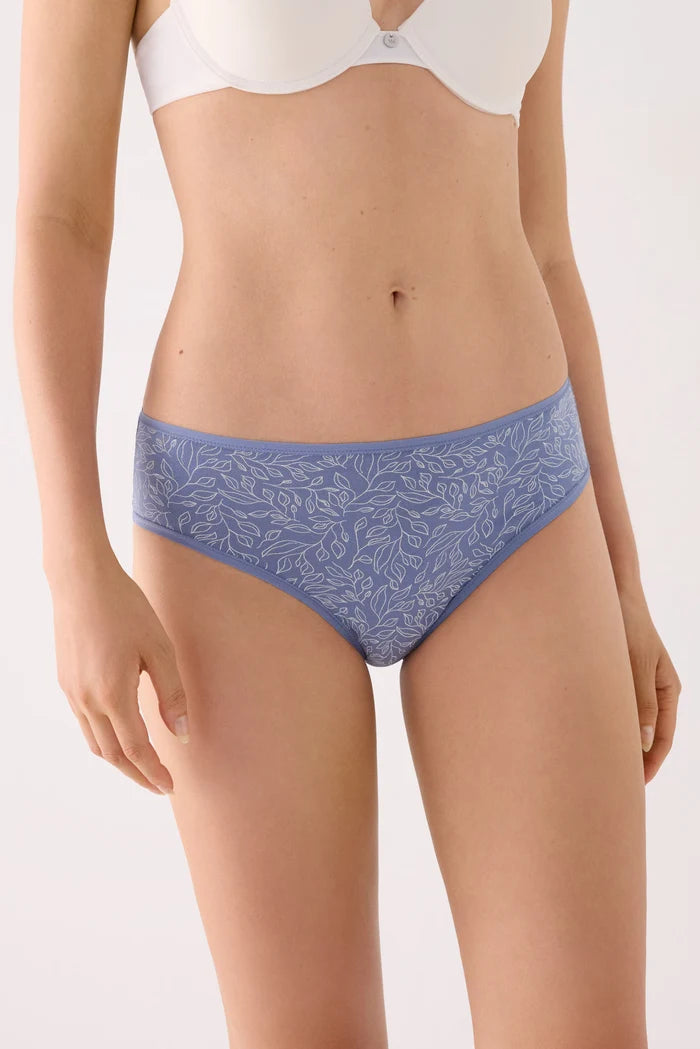 Pack de 2 bragas midi de algodón estampadas para mujer