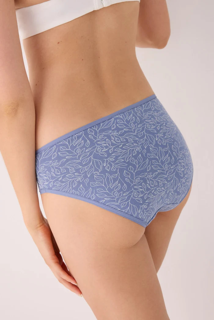 Pack de 2 bragas midi de algodón estampadas para mujer
