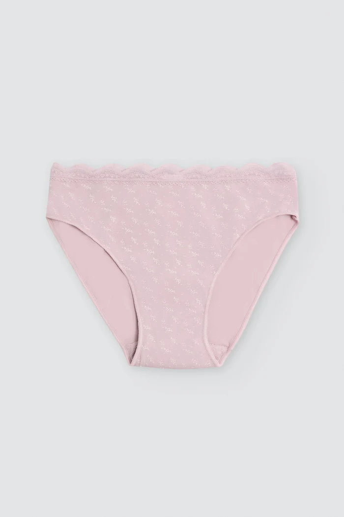Pack 2 bragas midi mujer Ysabel Mora algodón con encaje rosa y verde